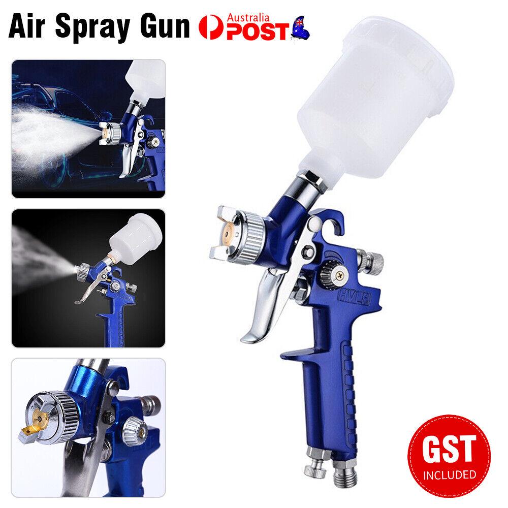 HVLP Air Spray Gun Kit Paint Gravity Feed Tips Air Sprayer Tool Set PVC 125ML AU