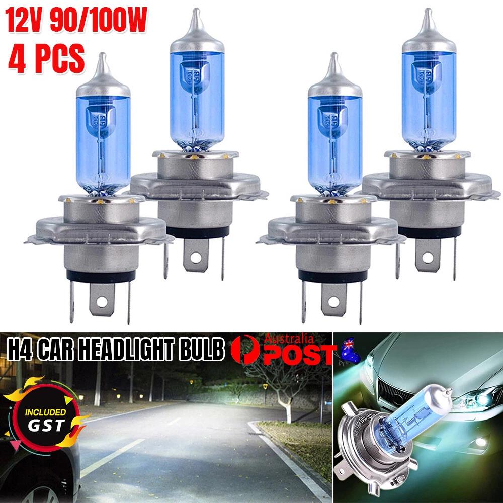 Headlight Globes Car Light Bulbs Headlamp High Low Beam Conversion Kit 4x H4 LED