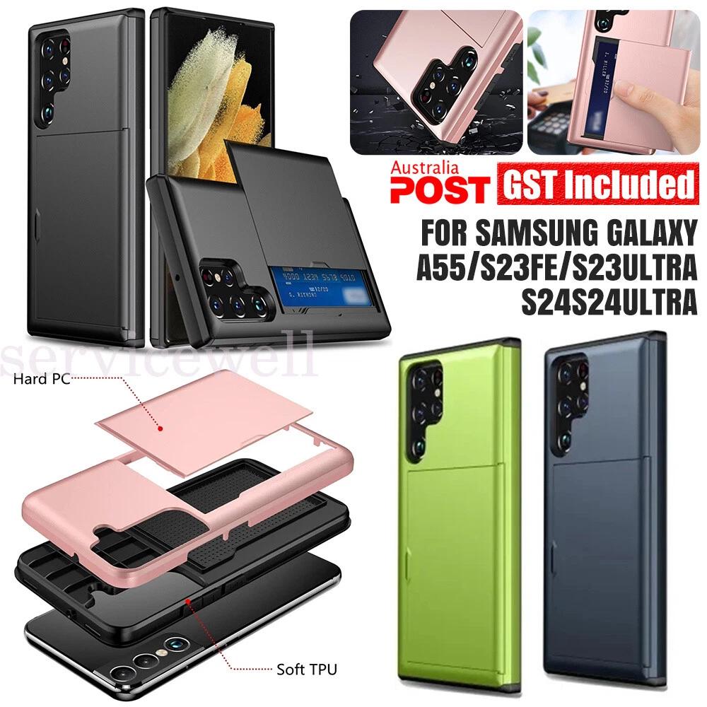 Hybrid Back Case Wallet Card Holder For Samsung Galaxy S24 S23 FE Ultra A55