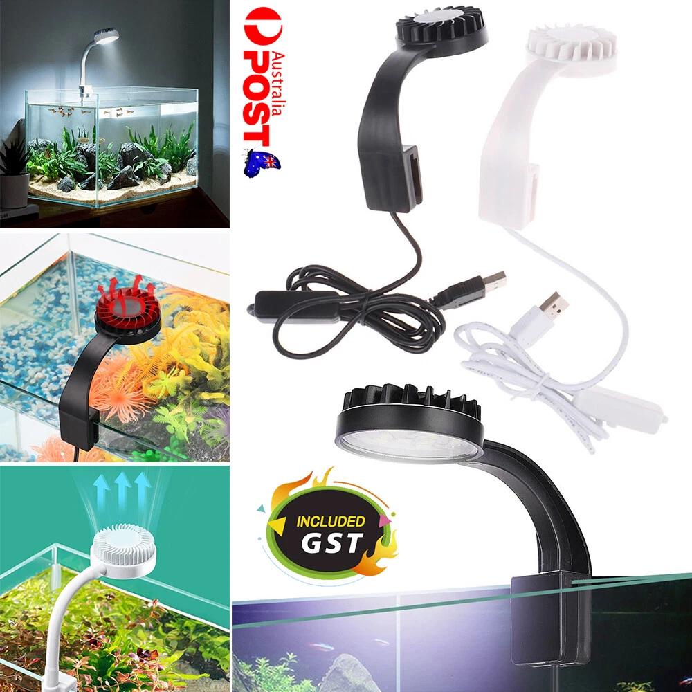 LED Aquarium Clip Light USB Fish Tank Light Clip-on Aquatic Plants Lighting AU