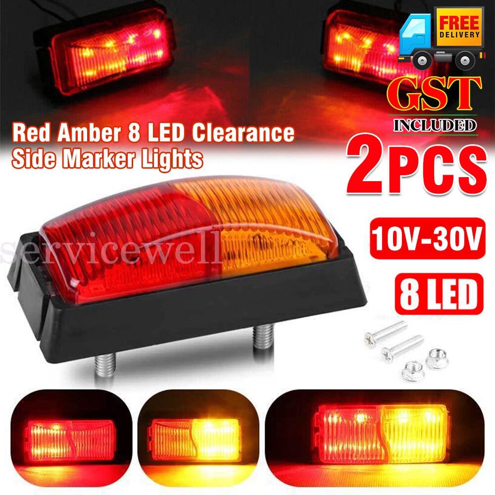 LED Clearance Lights Red Amber Side Marker Lamp Trailer Truck Caravan Multi Volt