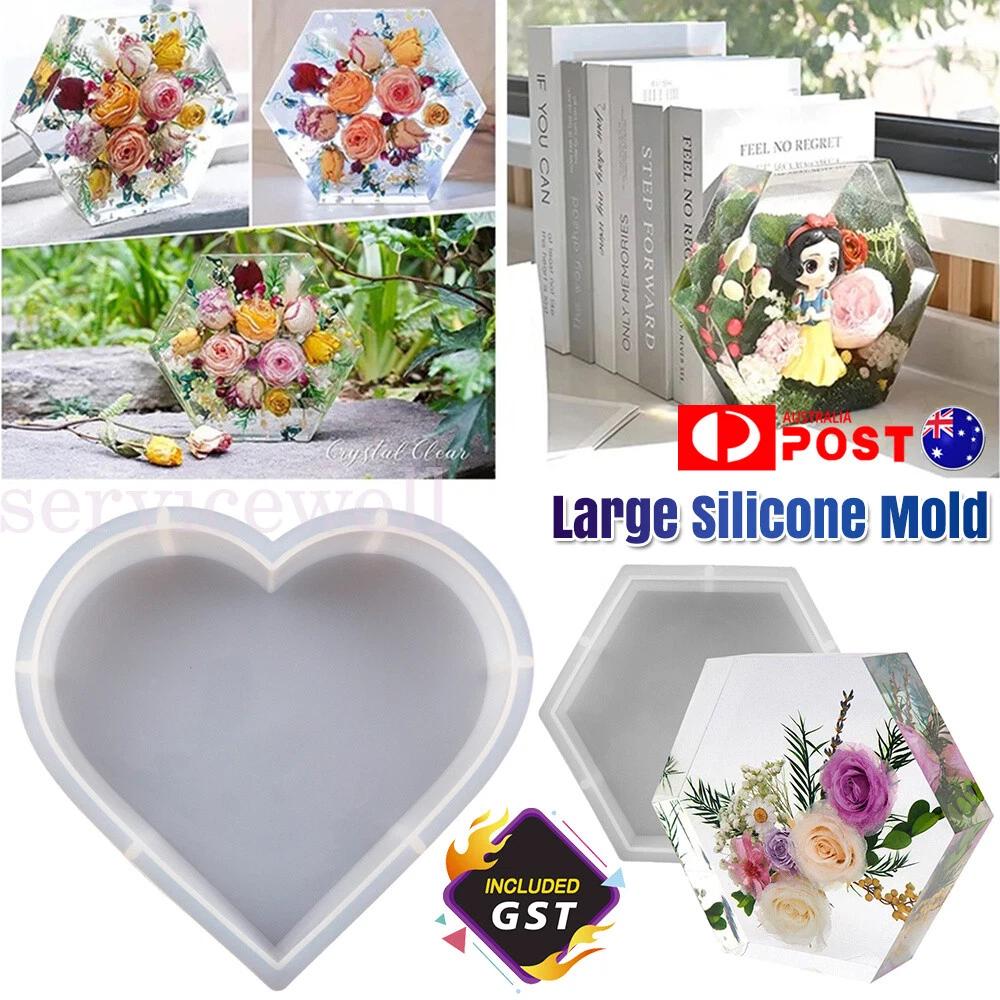 Large Crystal Epoxy Resin Mold Geometry Heart Specimen DIY Jewelry Crafts Mould