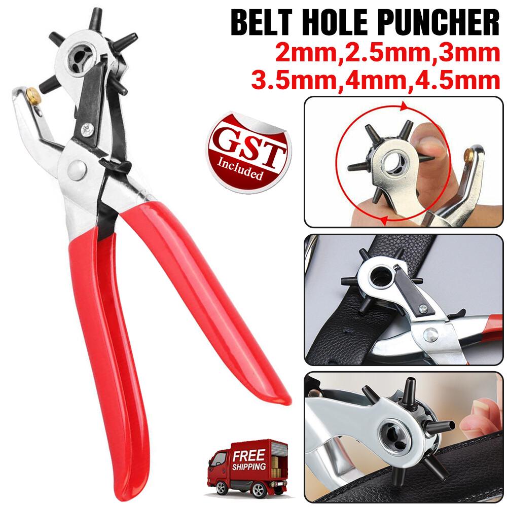 Leather Belt Puncher Eyelet Hole Paper Punch Punching Plier Revolving Craft Tool