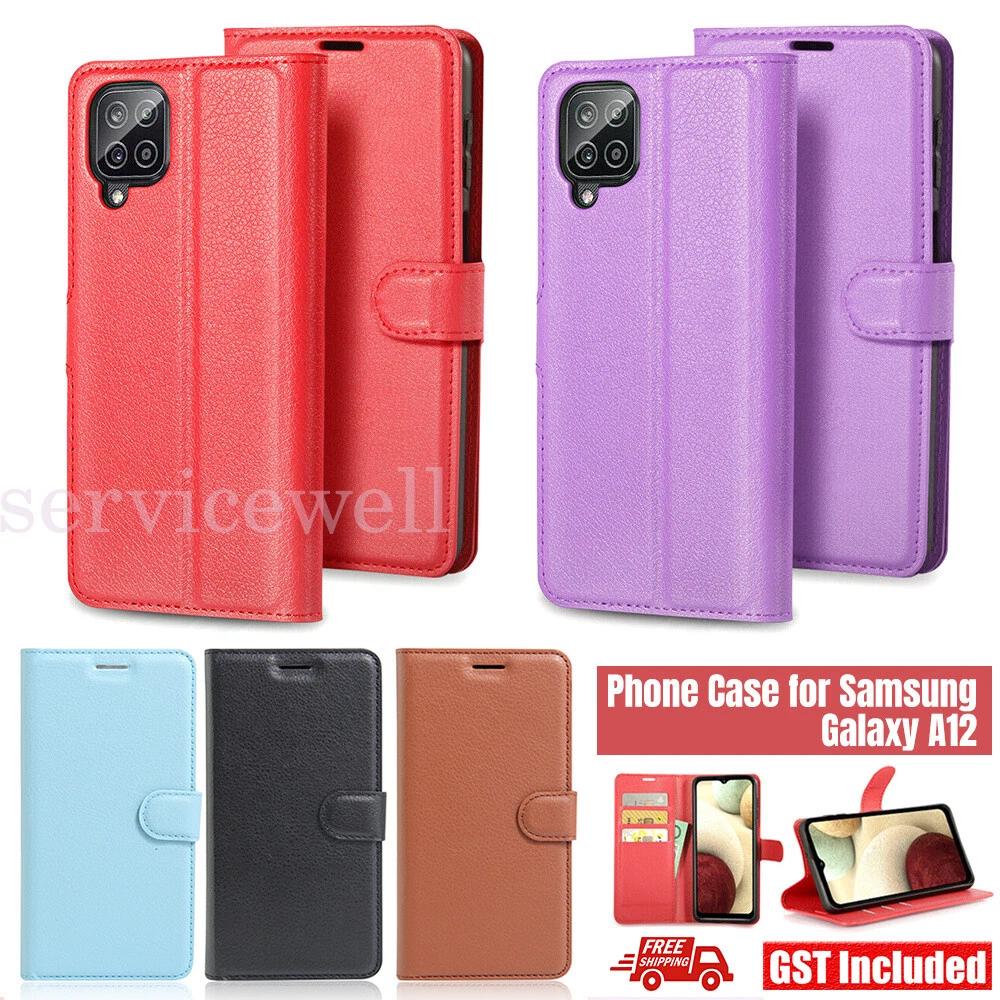 Leather Wallet Case Card Flip Slots Cover For Samsung Galaxy A12 Shockproof Case