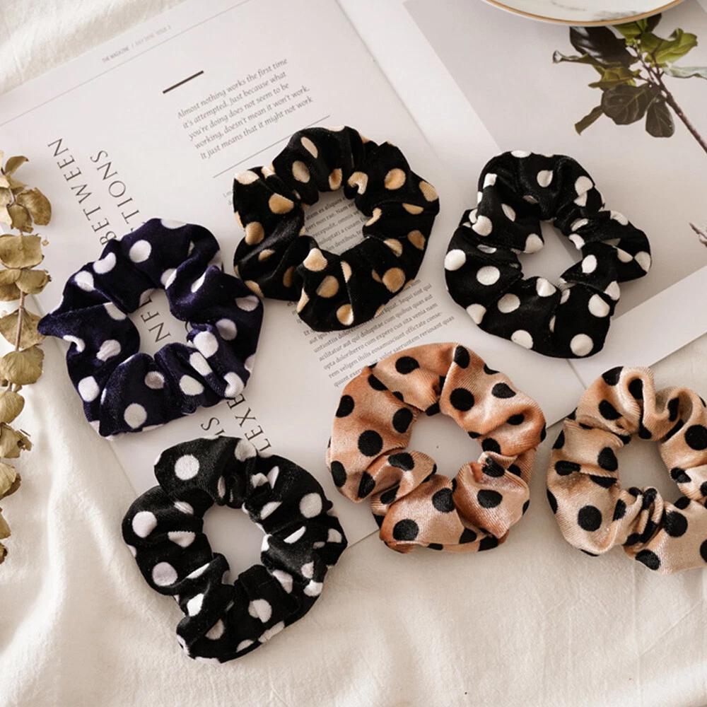 Leopard Velvet Scrunchie Elastic Women Hair Bands Accessories Girls Fashion AU - Image 3