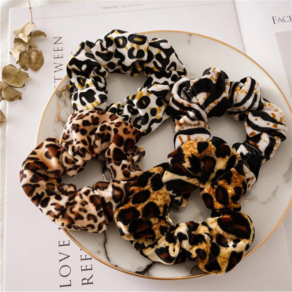 Leopard Velvet Scrunchie Elastic Women Hair Bands Accessories Girls Fashion AU - Image 7