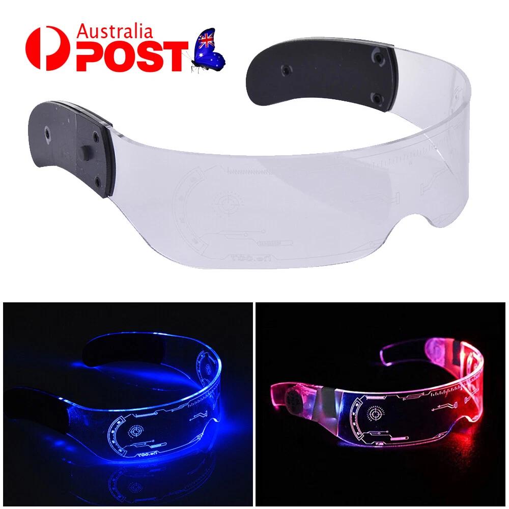 Luminous Glasses LED Futuristic Light Up Visor Eyeglasses for Costume Neon DJ AU