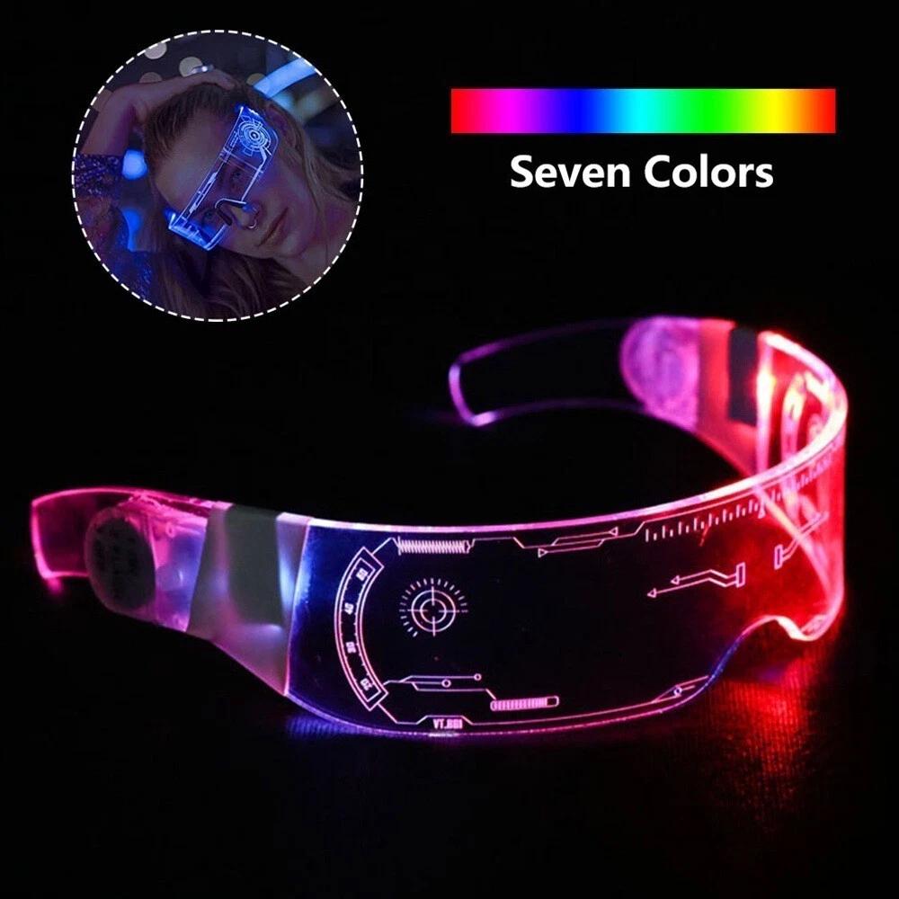 Luminous Glasses LED Futuristic Light Up Visor Eyeglasses for Costume Neon DJ AU - Image 2