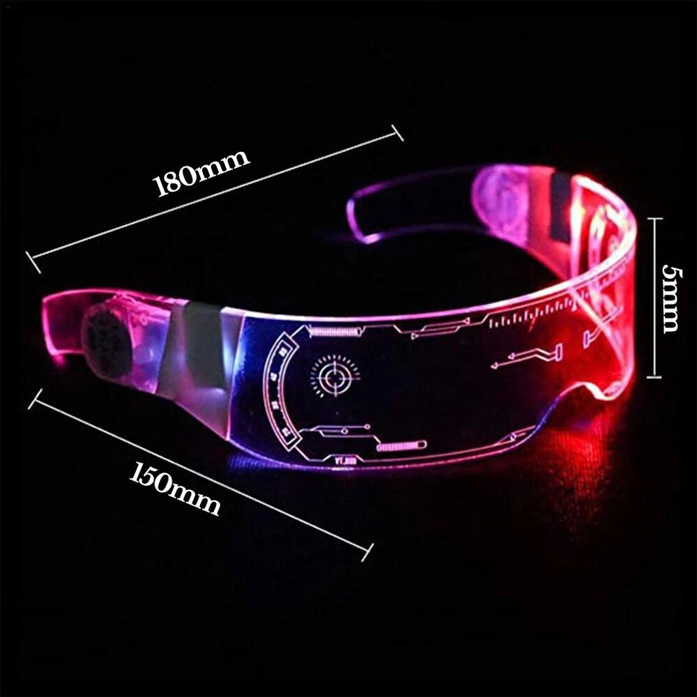 Luminous Glasses LED Futuristic Light Up Visor Eyeglasses for Costume Neon DJ AU - Image 7