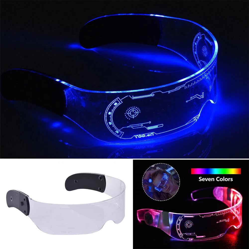 Luminous Glasses LED Futuristic Light Up Visor Eyeglasses for Costume Neon DJ AU - Image 3