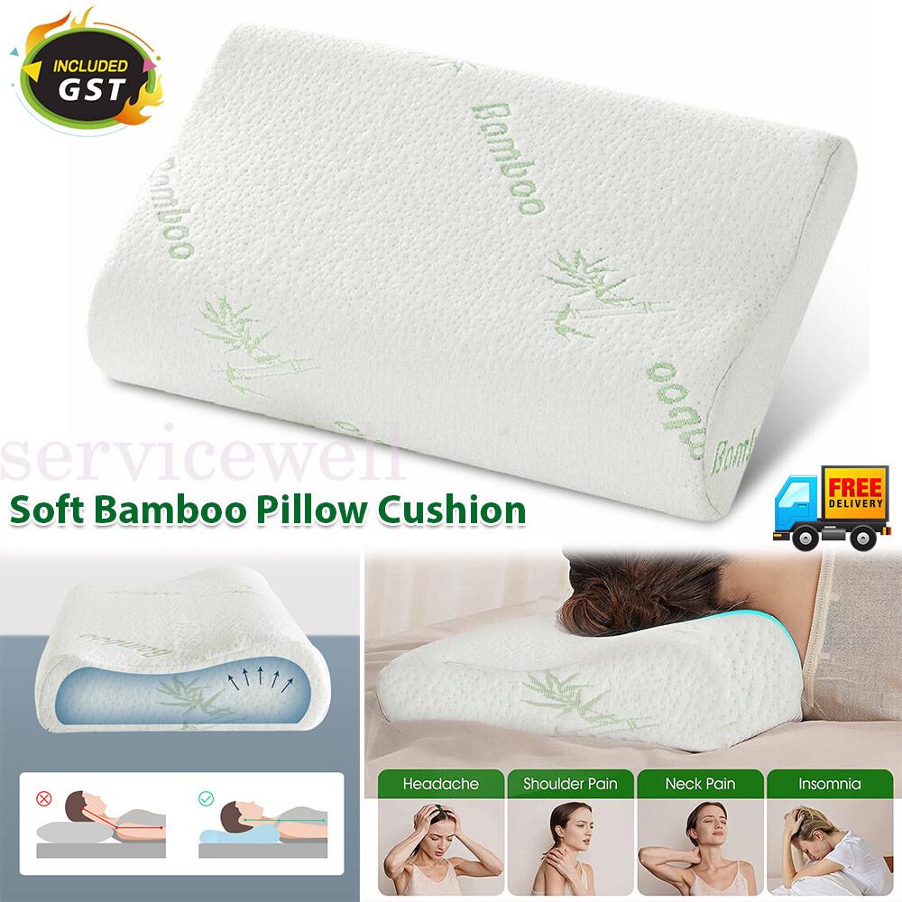 Luxury Soft Bamboo Pillows Cushion Memory Foam Fabric Hypoallergenic