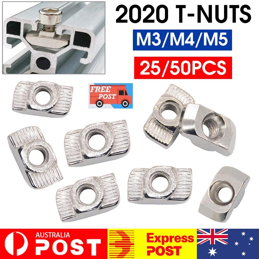 M3 M4 M5 Drop in Tee T-nuts 2020 T-slot For Aluminium Profile Extrusion 3D Print