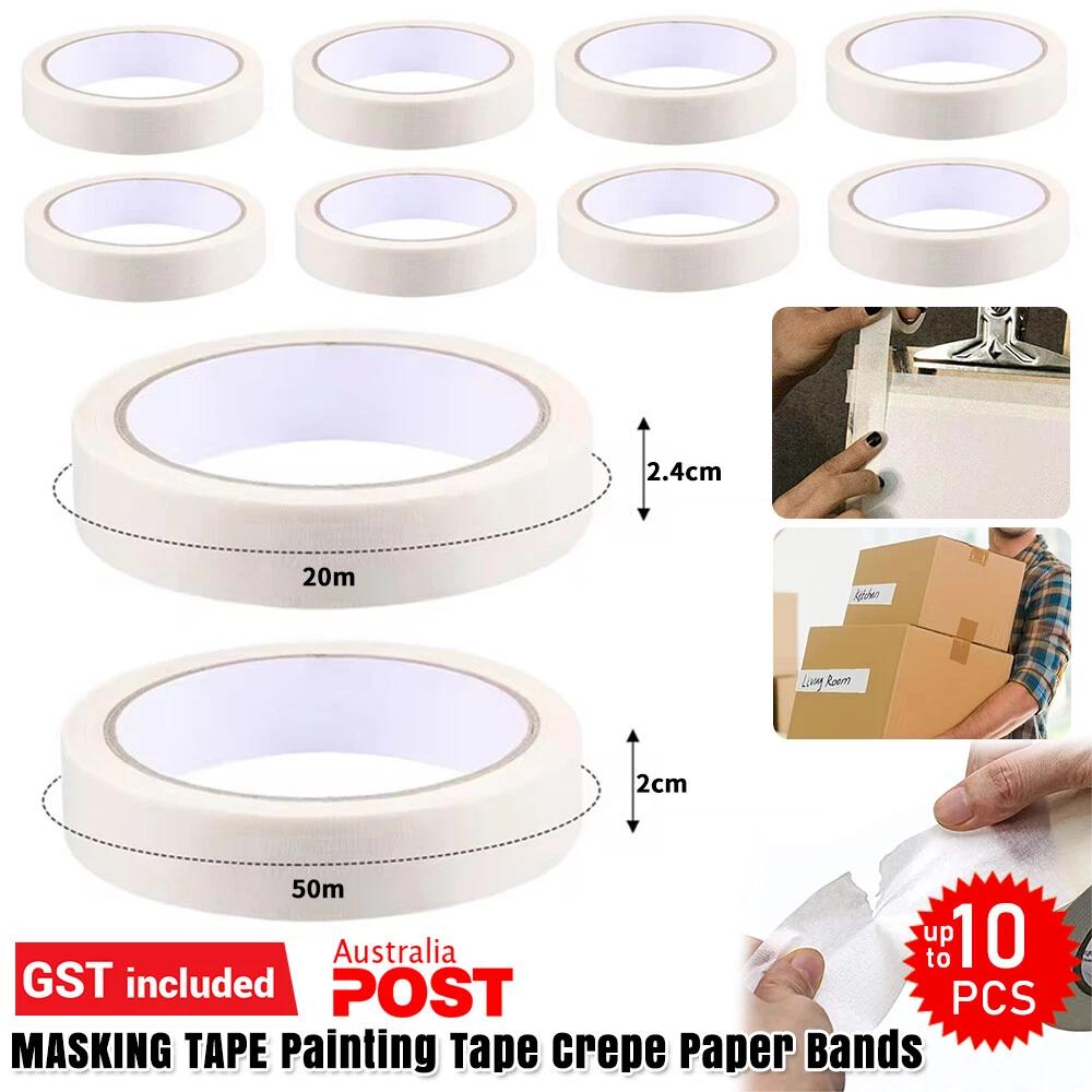 MASKING TAPE Painting Tape Crepe Paper 20mm 24mm Painter Art Housing Tools AU