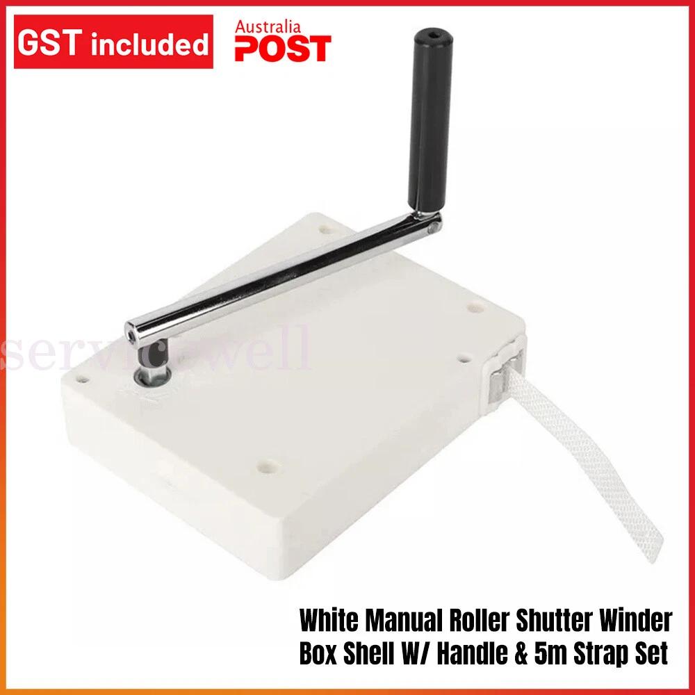 Manual Roller Shutter Winder Box Shell W/ Handle and 5m Strap Set Curtain Control