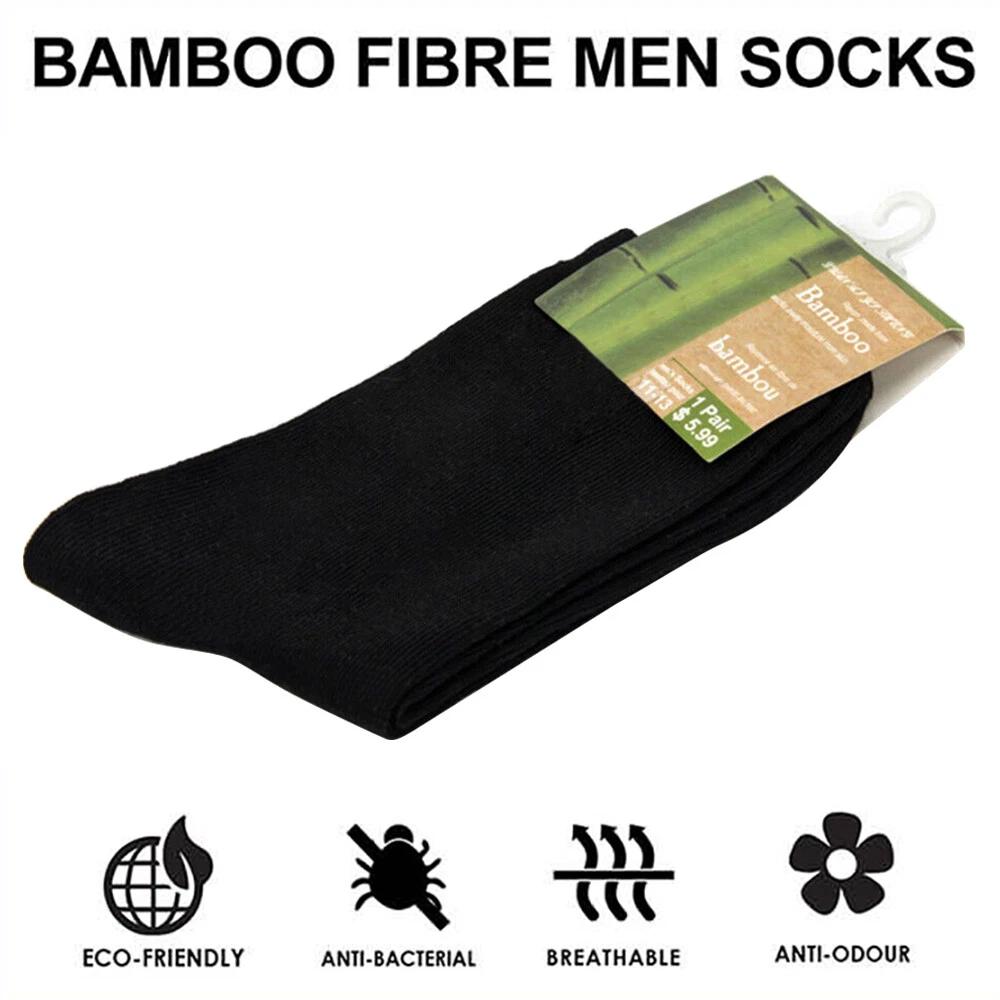 Men Bamboo Socks Heavy Duty Work Socks Winter Work Boot Black Thick size 6-10 - Image 4