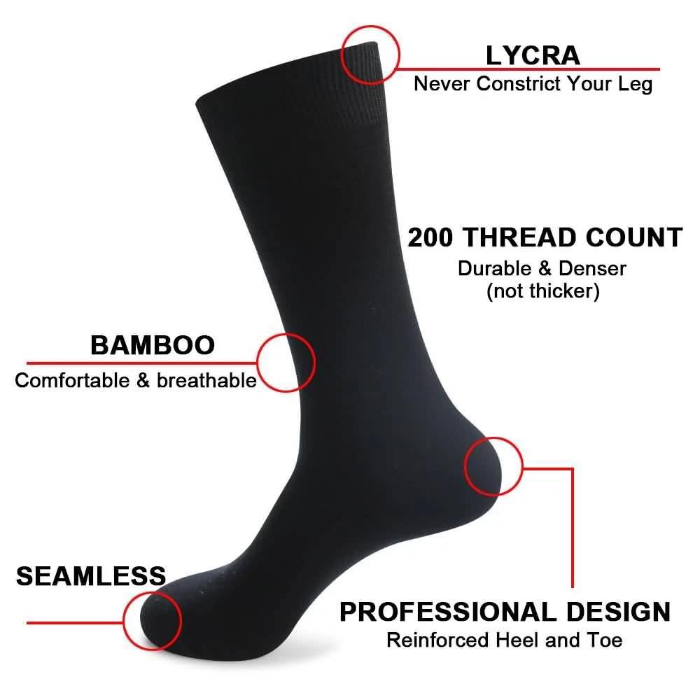 Men Bamboo Socks Heavy Duty Work Socks Winter Work Boot Black Thick size 6-10 - Image 2