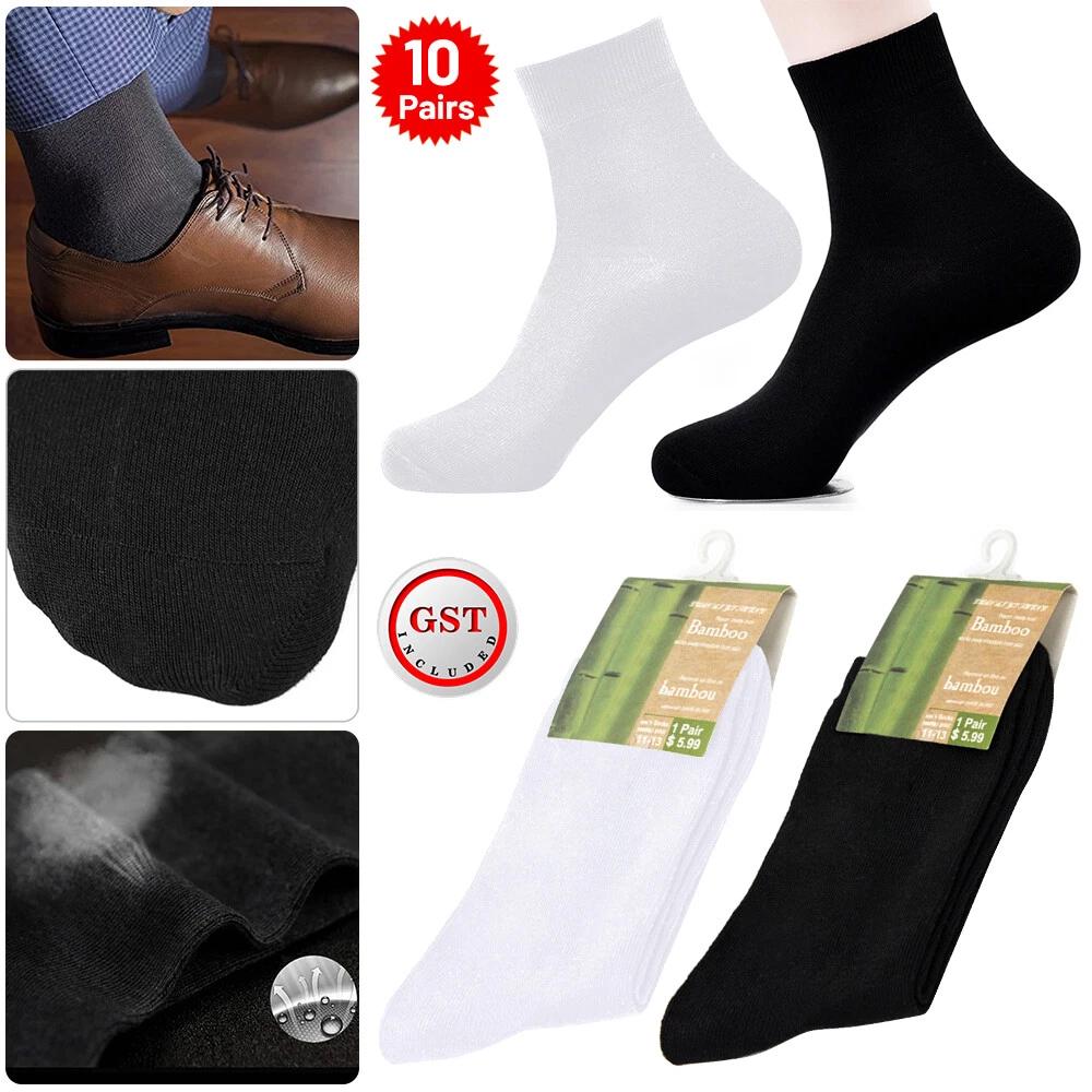 Men Bamboo Socks Heavy Duty Work Socks Winter Work Boot Black Thick size 6-10