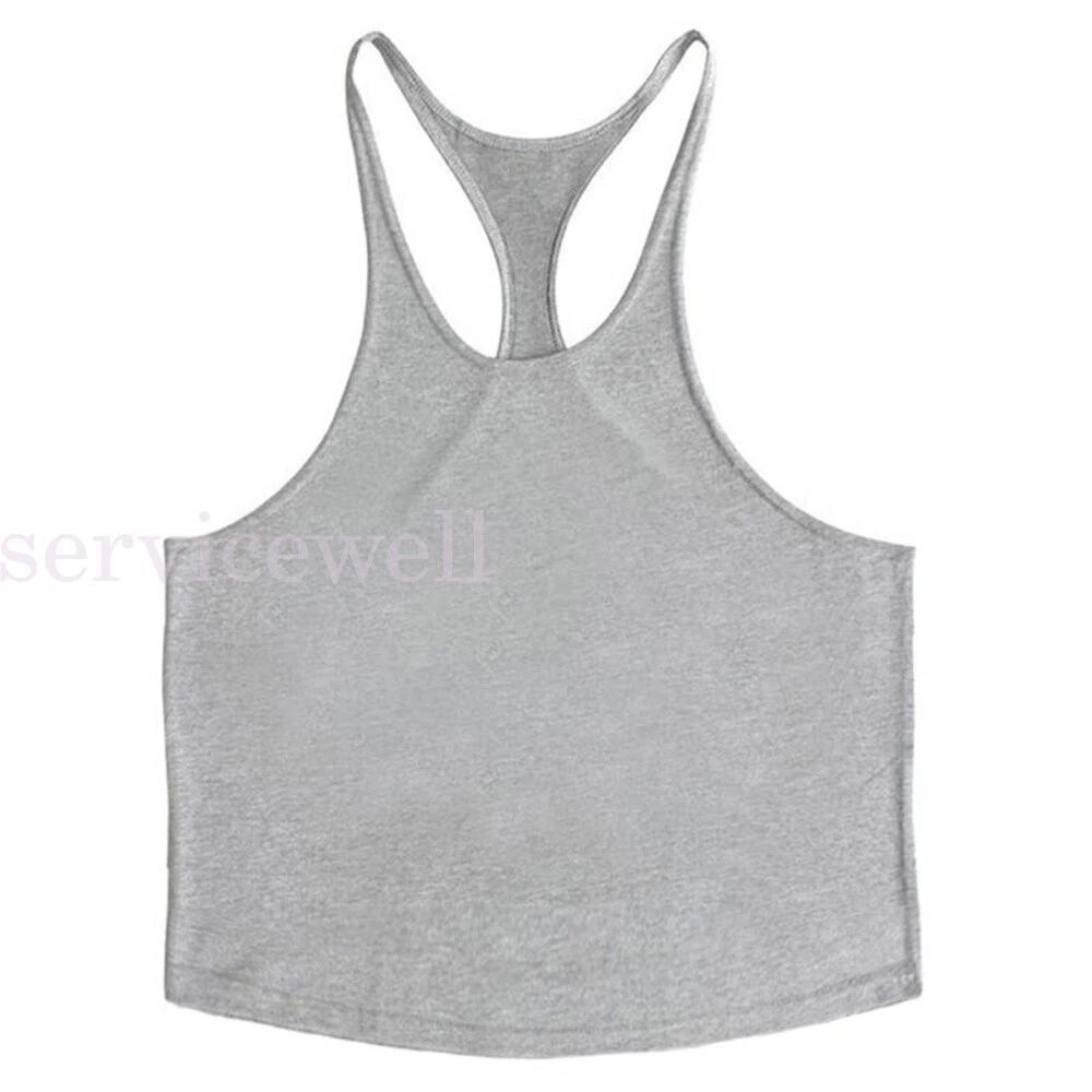 Men Gym Bodybuilding Stringer Tank Top Singlet Vest Sleeveless Racerback T-Shirt - Image 5