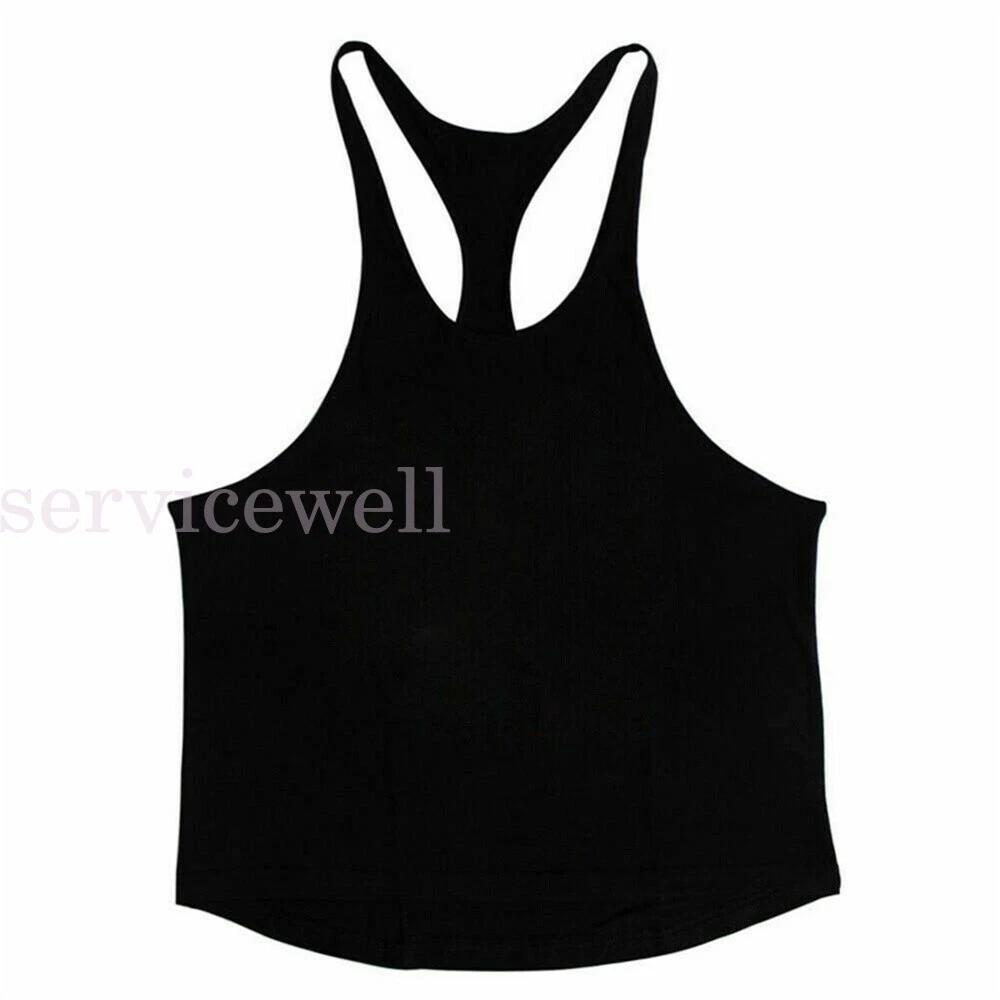 Men Gym Bodybuilding Stringer Tank Top Singlet Vest Sleeveless Racerback T-Shirt - Image 7