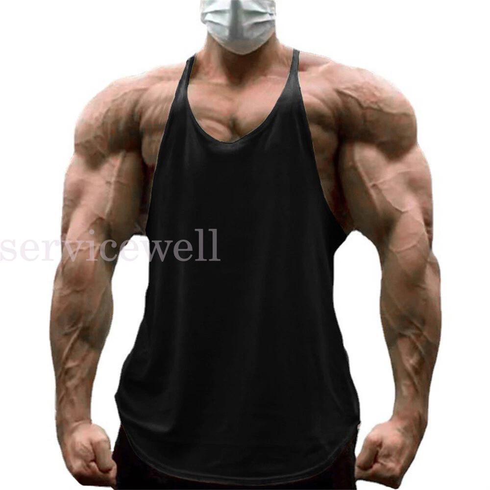 Men Gym Bodybuilding Stringer Tank Top Singlet Vest Sleeveless Racerback T-Shirt - Image 6