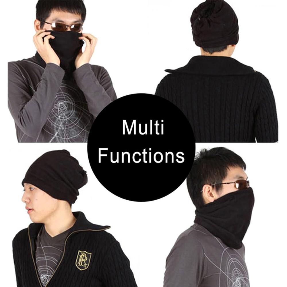 Men Women's Winter Fleece Snood Scarf Neck Warmer Thermal Ski Beanie Hat Cap AU - Image 3