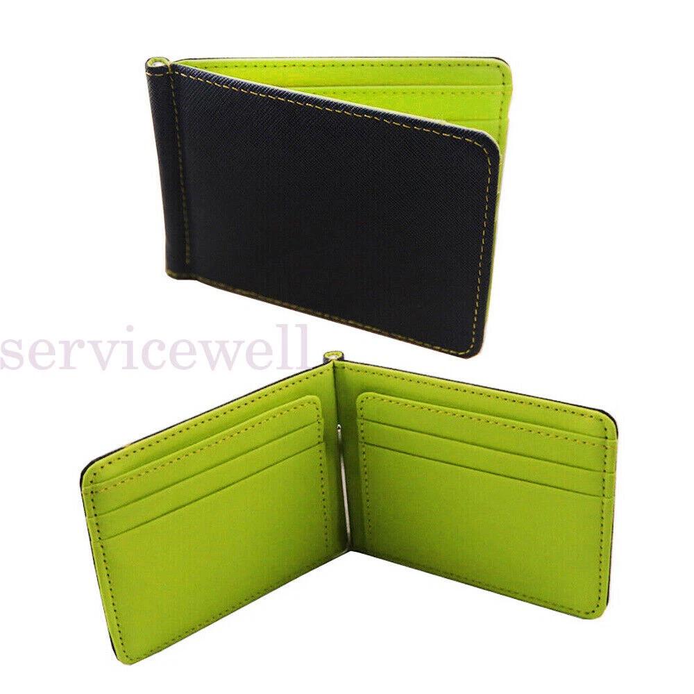 Mens Womens Leather Wallet Grey Credit Card Holder Ultra Slim Clip Money Purse - Image 7