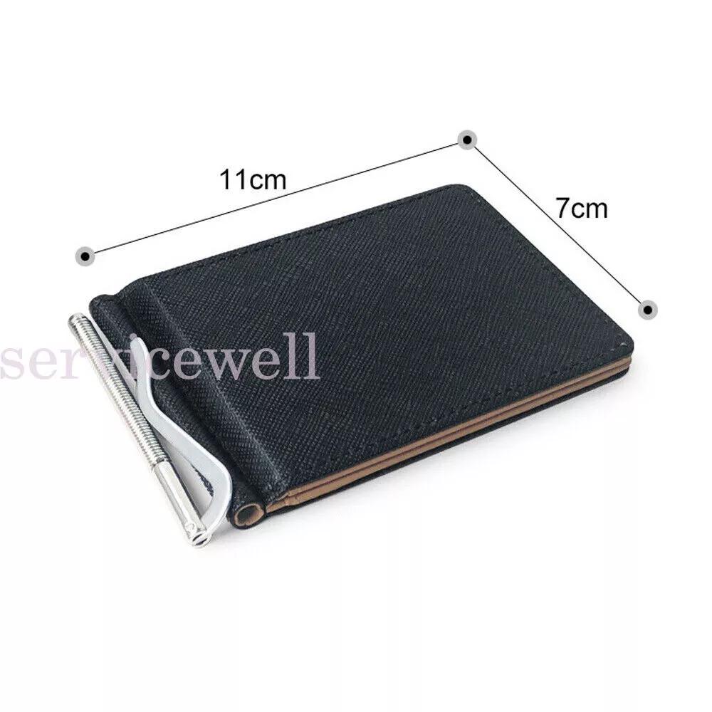 Mens Womens Leather Wallet Grey Credit Card Holder Ultra Slim Clip Money Purse - Image 4