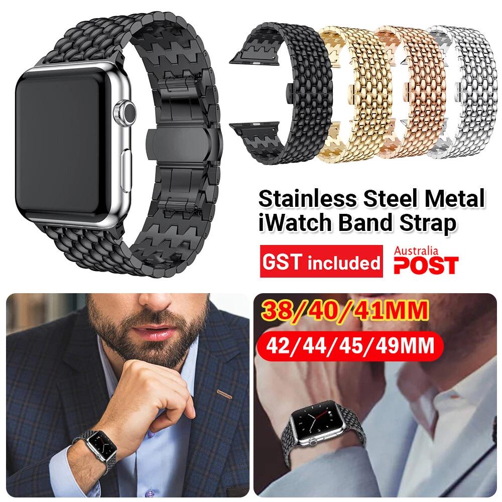 Metal Strap Band For Apple Watch Series Series 9 8 7 6 5 3 SE 2 Stainless Steel