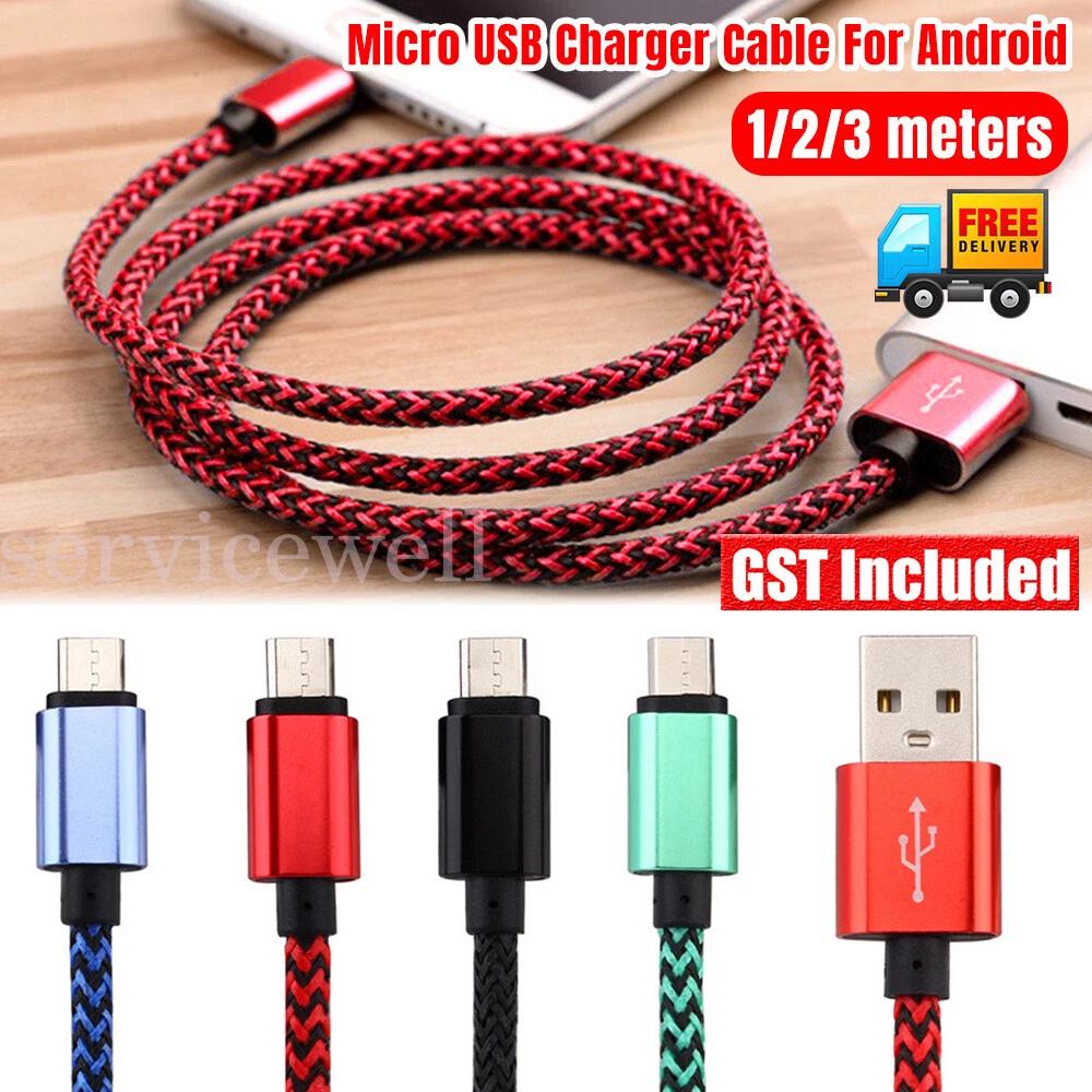 Micro USB Charger Cable Fast Charging Long Cord For Mobile Android 1M/3M