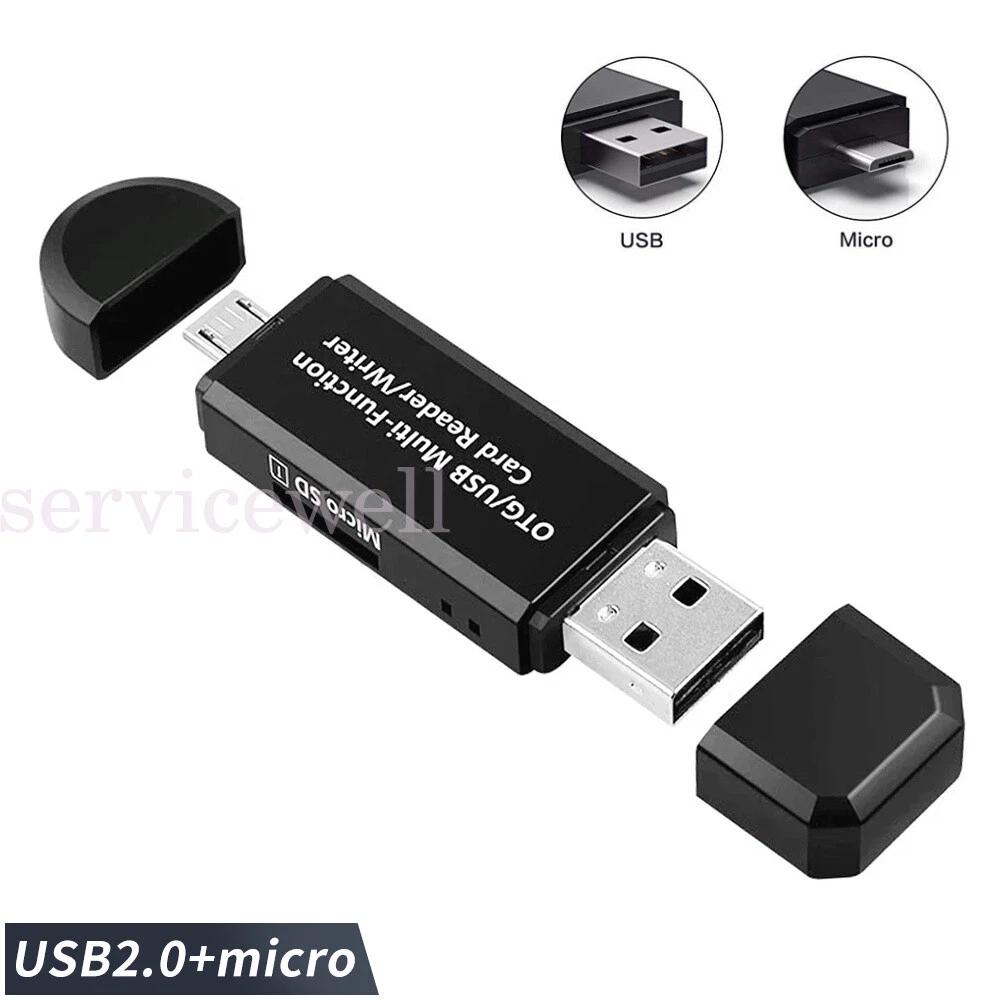 Micro USB OTG to USB 2.0 Adapter SD TF Micro Card Reader For PC Mobile Phone