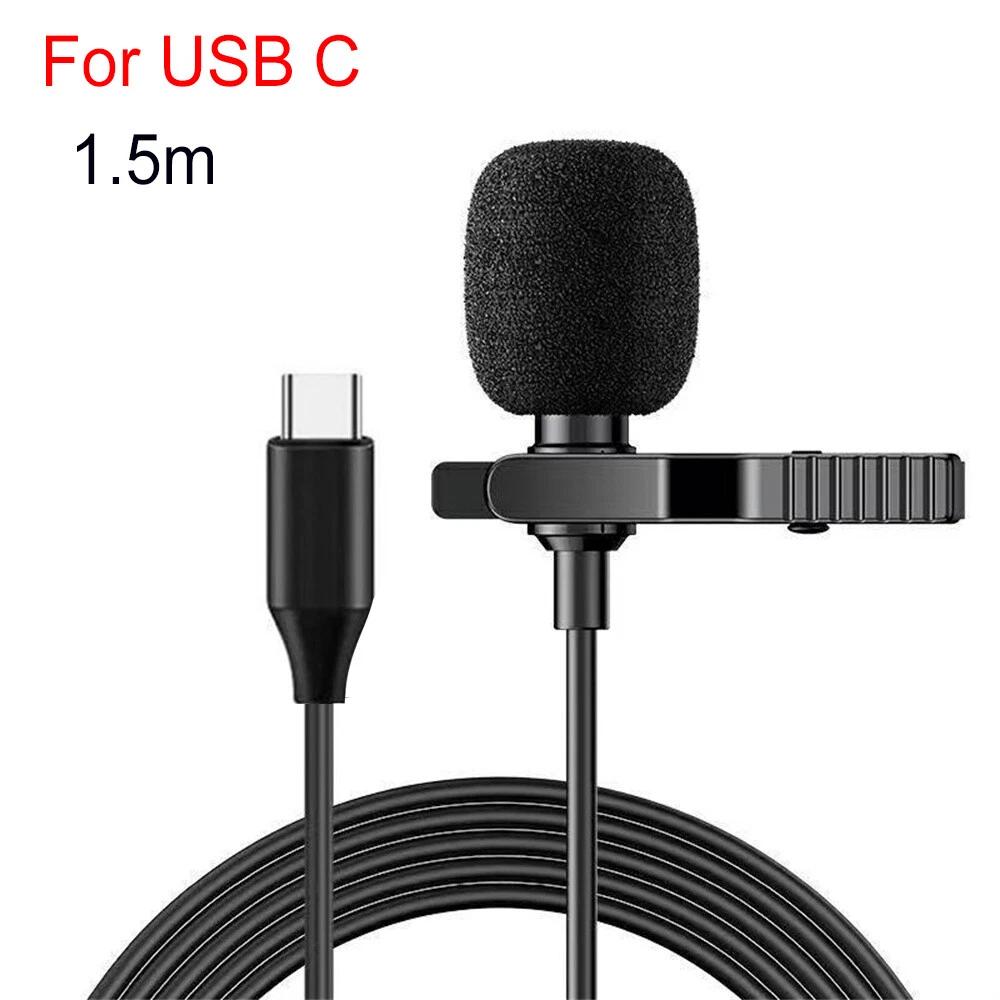 Mini Lavalier Mic Microphone Clip-on Lapel 3.5mm/USB C Mobile Phone PC Recording - Image 6