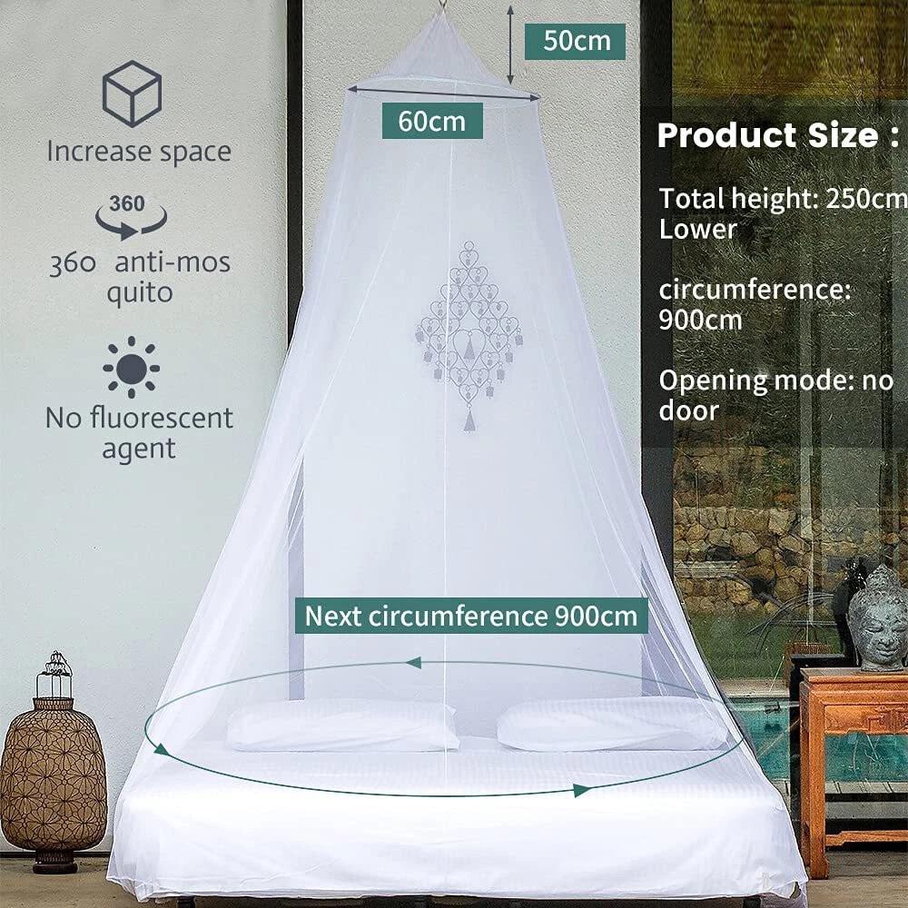 Mosquito Net Double Single Queen Canopy Bed Curtain Dome Stopping Fly Insect OZ - Image 3