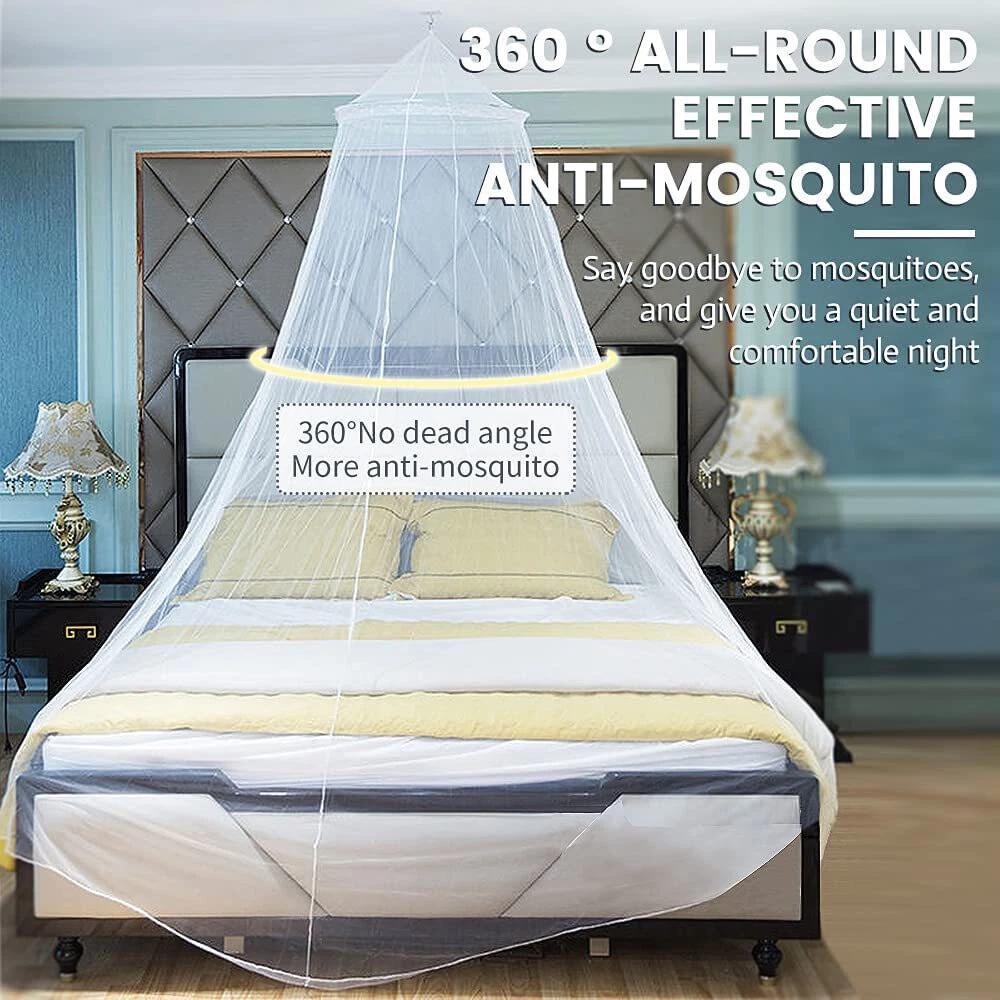 Mosquito Net Double Single Queen Canopy Bed Curtain Dome Stopping Fly Insect OZ - Image 6
