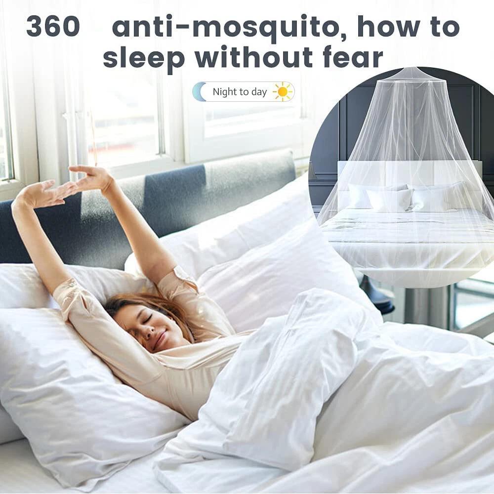 Mosquito Net Double Single Queen Canopy Bed Curtain Dome Stopping Fly Insect OZ - Image 4
