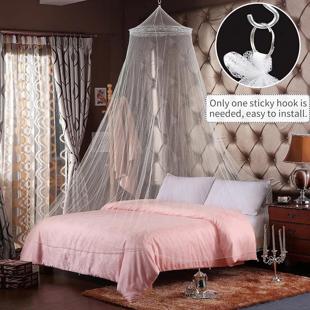 Mosquito Net Double Single Queen Canopy Bed Curtain Dome Stopping Fly Insect OZ - Image 7