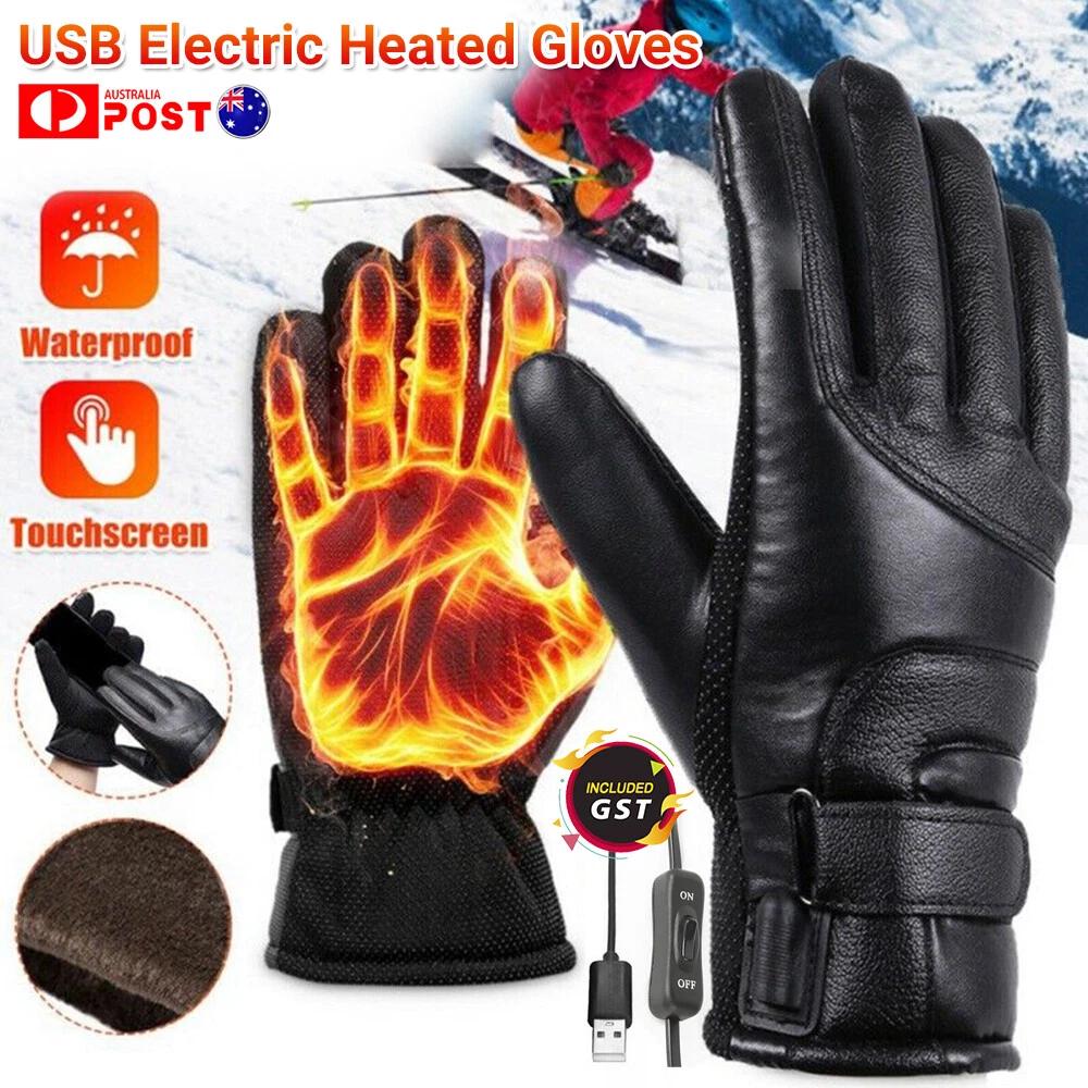 Motorbike Motorcycle Heated Gloves Warm Electric Rechargeable USB Waterproof NEW