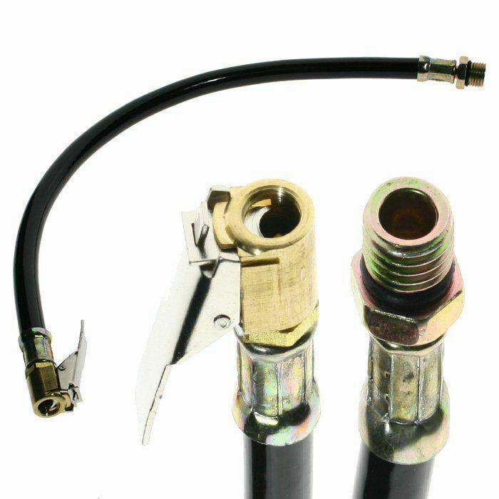 Motorcycle Bicycle Car Flexible Clip On Air Tyre Tire Chuck Inflator Hose Tools