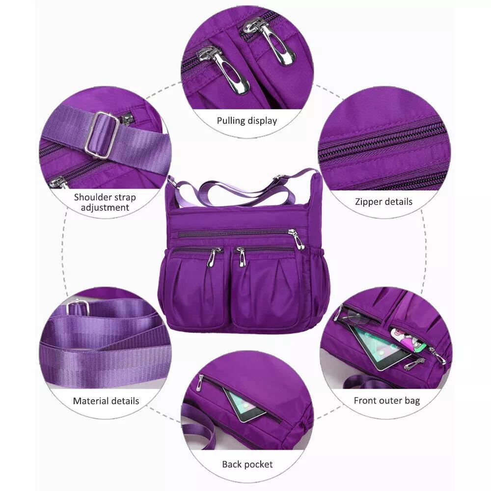 Multi Pocket Messenger Handbag CrossBody Bags Holiday Travel Shoulder Bag Ladies - Image 3