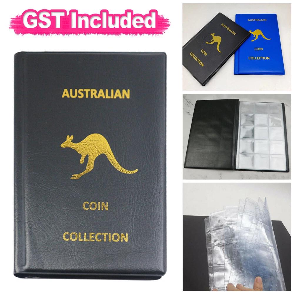 NEW 150 Coins Coin Album Australian Coin Collection Folder Book Holds Black Gold