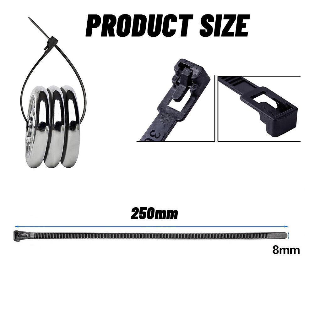 8MM Cable Ties Zip Nylon Plastic Releasable Reusable Wraps Ratchet Wire AU - Image 2