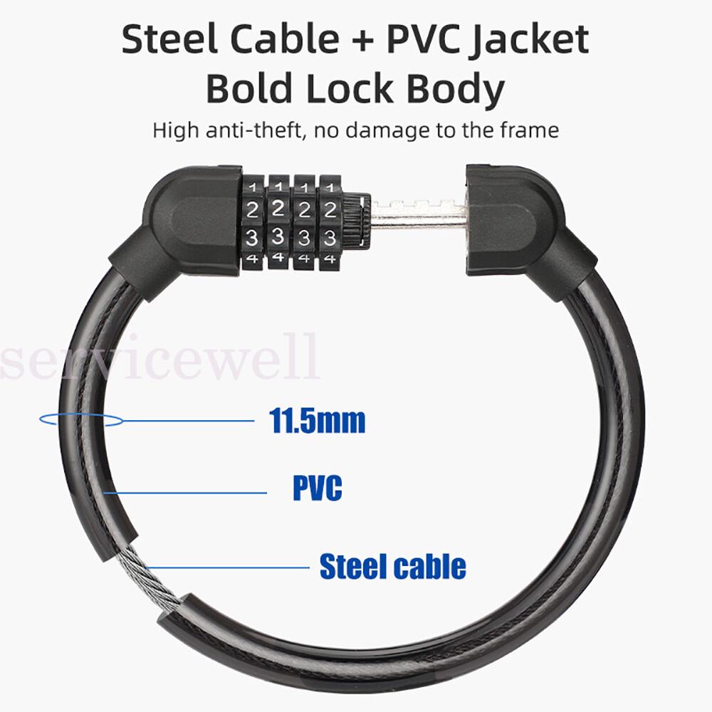 Bicycle Code Combination Locker 4-Digital Password Pin Security Cable Lock - Image 3