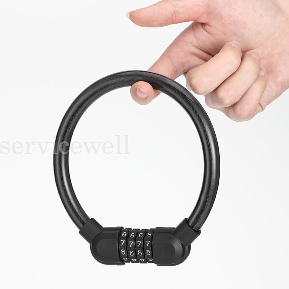 Bicycle Code Combination Locker 4-Digital Password Pin Security Cable Lock - Image 4