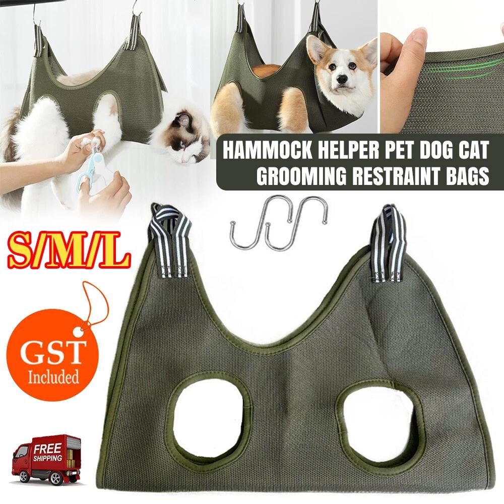 Pet Dog Cat Grooming Restraint Bags for Bathing Trimming Nail Hammock Helper