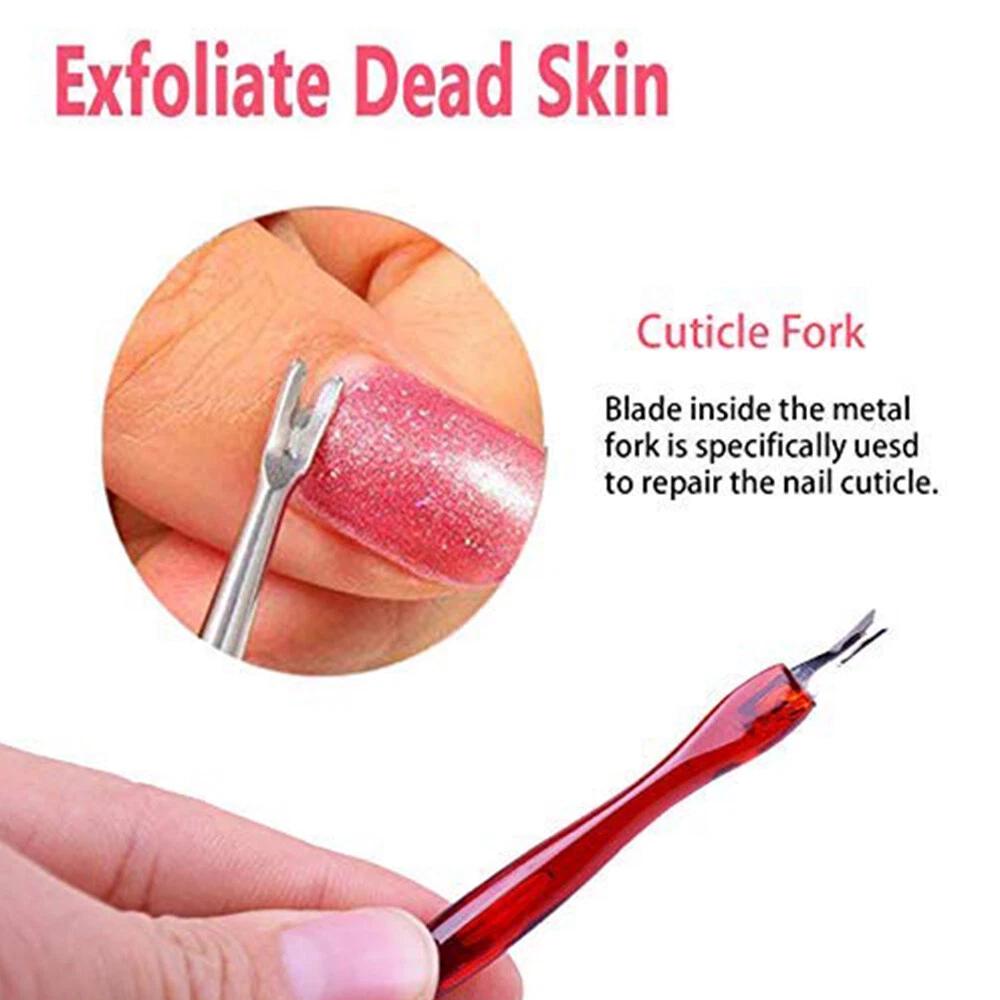 Nail Cuticle Remover Fork Trimmer Cutter Manicure Pedicure Dead Skin Nail ToolA+ - Image 5