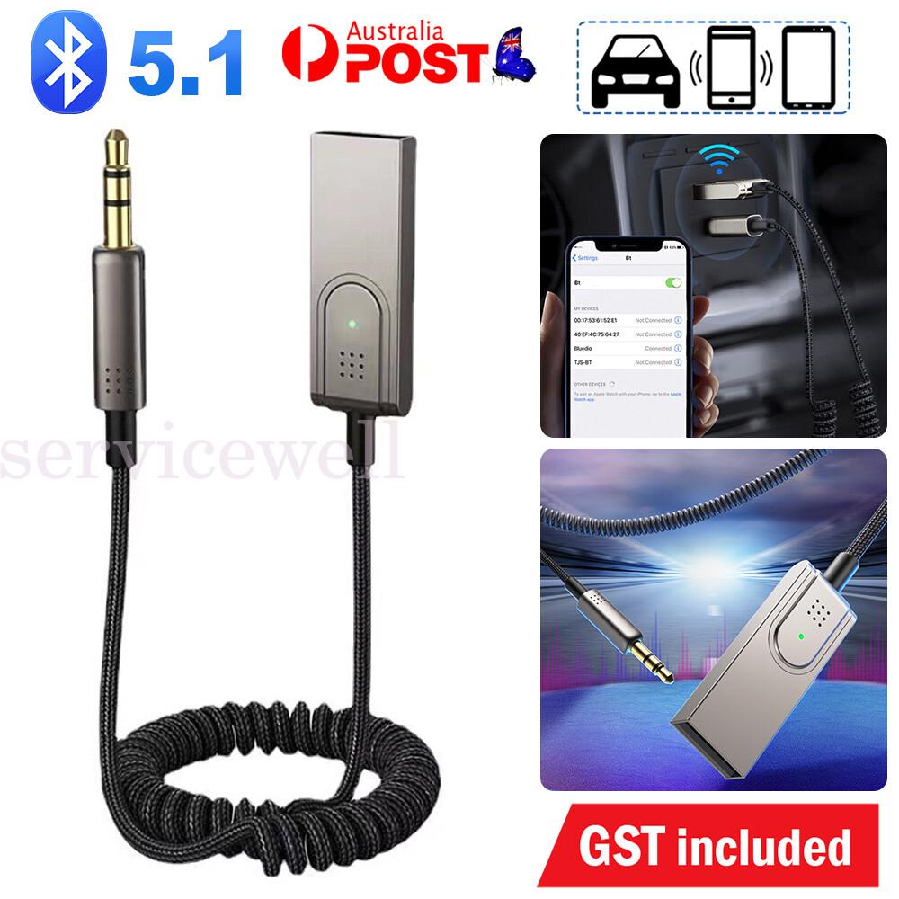 Wireless Bluetooth 5.1 Receiver Dongle Car AUX Music 3.5mm Adapter Cable