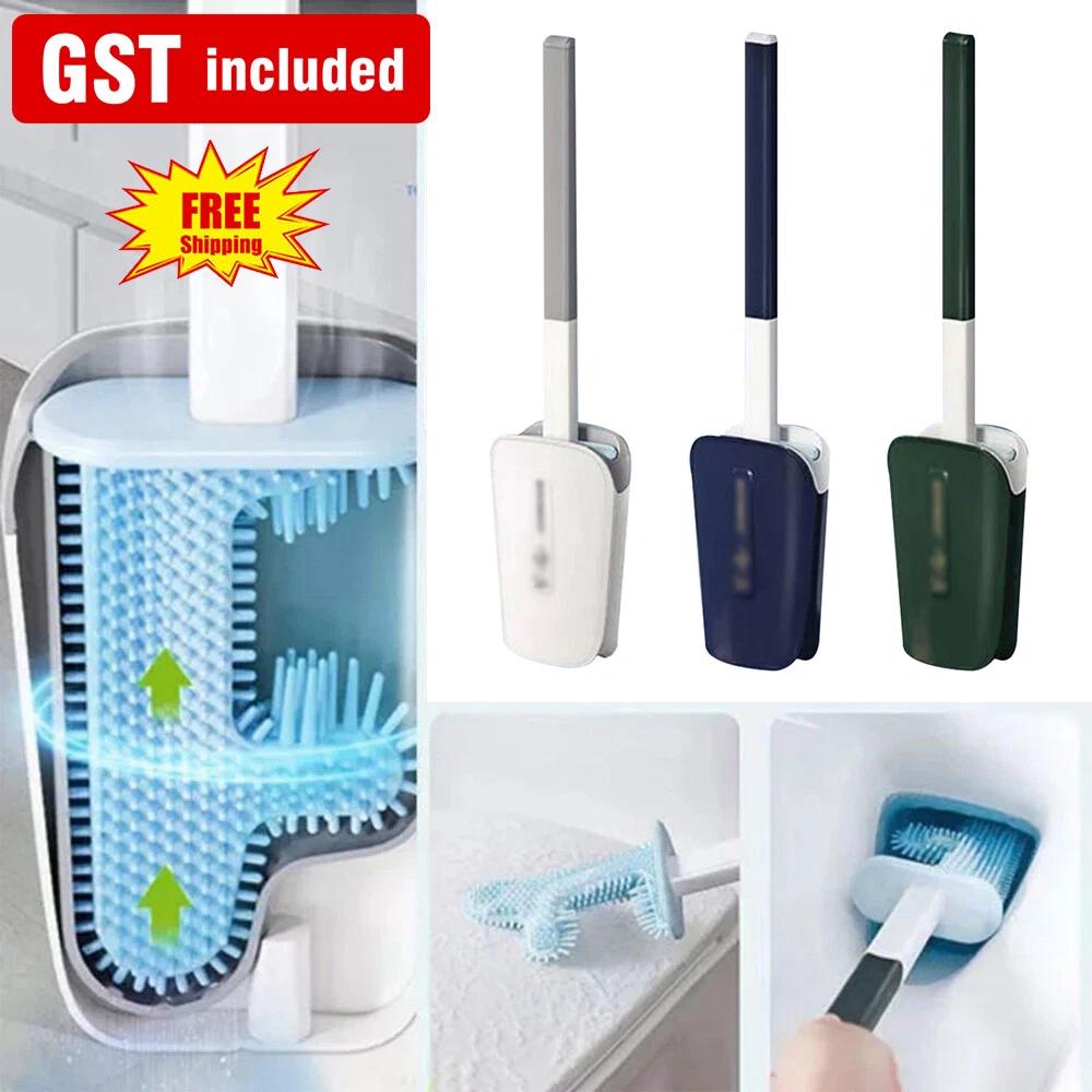 No Dead Corner Cactus Toilet Brush with Holder Silicone Brush Multi-Angle Brush