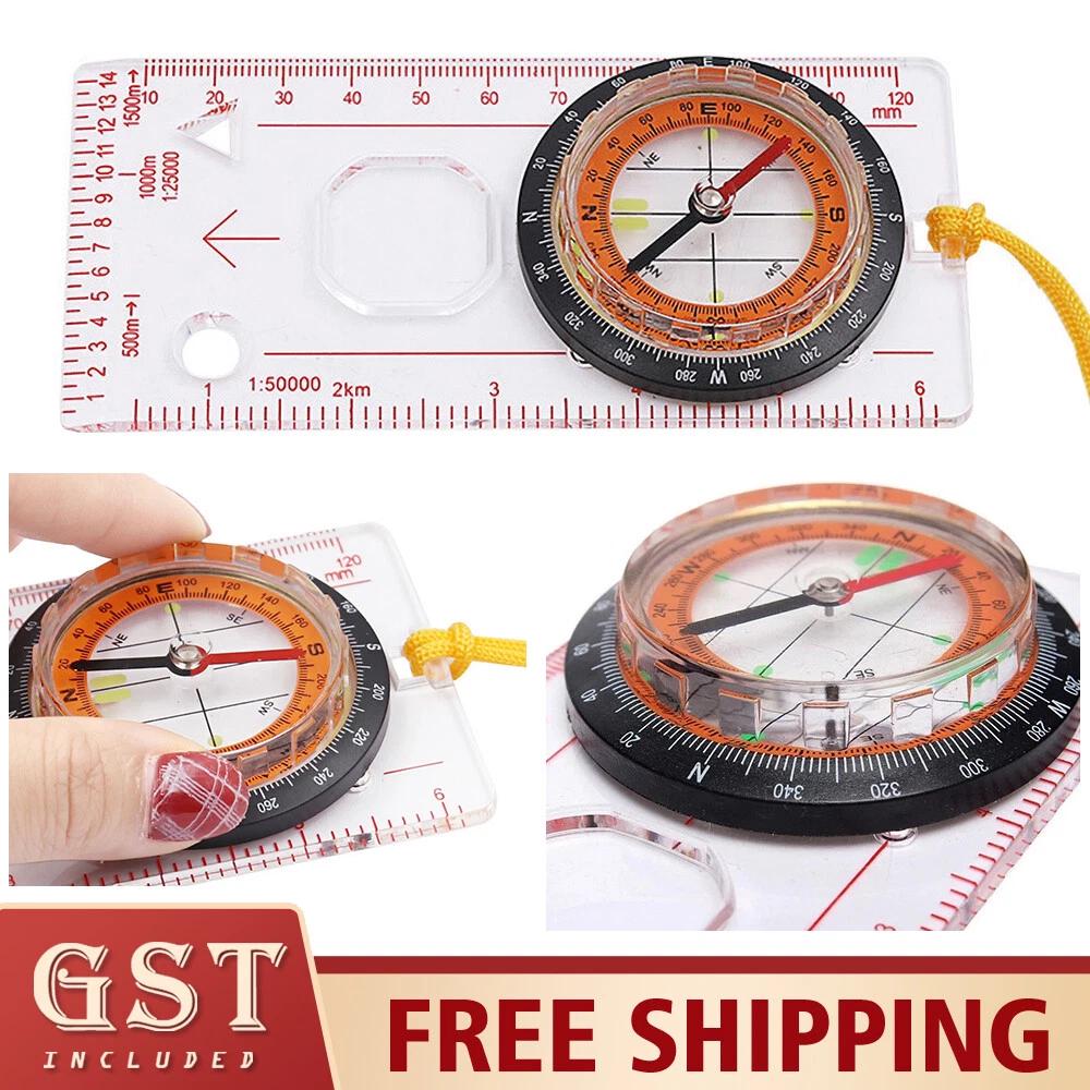 Orienteering Baseplate Compass Lensatic Map Tactical Army Gear Outdoor Hiking AU