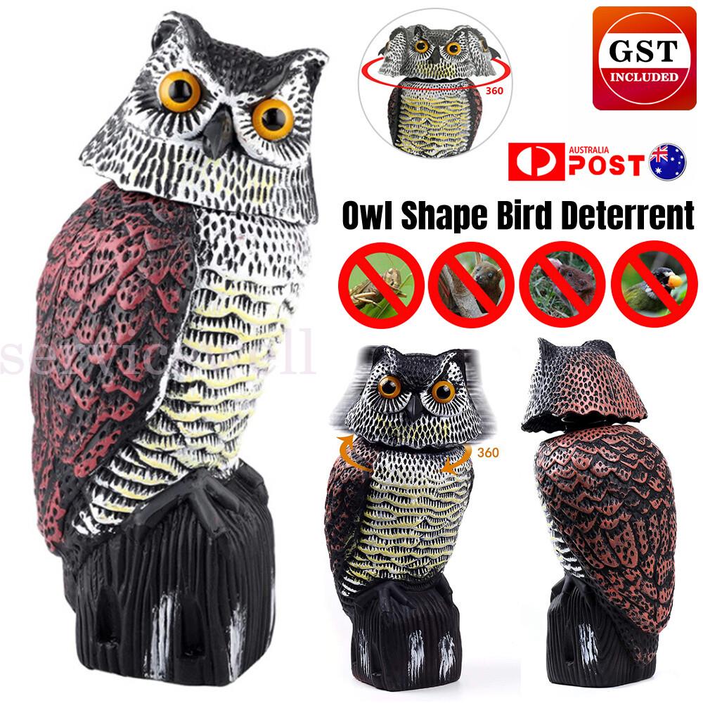 Owl Decoy Pigeon Crows Scarer Bird Deterrent Realistic Scarecrow Repeller Patio
