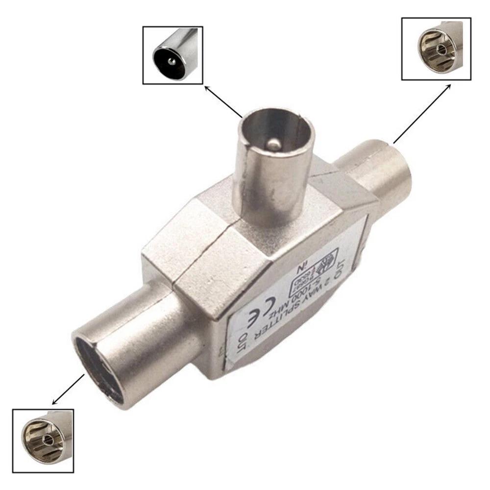 PAL TV Antenna Splitter Double Adaptor 1 Male Plug to Dual Female Sockets AU - Image 3