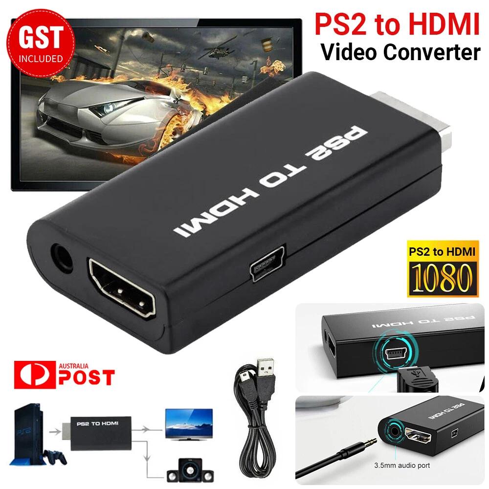 PS2 to HDMI Video Converter Composite AV to HDMI PlayStation 2 HD Adapter New